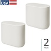 image:imageiDesign Small Slim Plastic Bathroom Trash Can Gray  Bedroom Office Desk DormCoconut