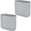 image:imageiDesign Small Slim Plastic Bathroom Trash Can Gray  Bedroom Office Desk DormGray