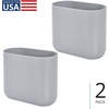 image:imageiDesign Small Slim Plastic Bathroom Trash Can Gray  Bedroom Office Desk DormGray