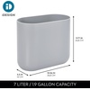 image:imageiDesign Small Slim Plastic Bathroom Trash Can Gray  Bedroom Office Desk DormGray