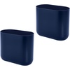image:imageiDesign Small Slim Plastic Bathroom Trash Can Gray  Bedroom Office Desk DormNavy