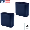 image:imageiDesign Small Slim Plastic Bathroom Trash Can Gray  Bedroom Office Desk DormNavy
