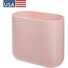 image:imageiDesign Small Slim Plastic Bathroom Trash Can Gray  Bedroom Office Desk DormPink