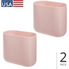 image:imageiDesign Small Slim Plastic Bathroom Trash Can Gray  Bedroom Office Desk DormPink