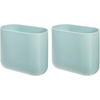 image:imageiDesign Small Slim Plastic Bathroom Trash Can Gray  Bedroom Office Desk DormSoft Aqua
