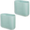 image:imageiDesign Small Slim Plastic Bathroom Trash Can Gray  Bedroom Office Desk DormSoft Aqua