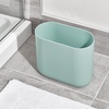 image:imageiDesign Small Slim Plastic Bathroom Trash Can Gray  Bedroom Office Desk DormSoft Aqua
