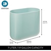 image:imageiDesign Small Slim Plastic Bathroom Trash Can Gray  Bedroom Office Desk DormSoft Aqua