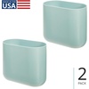 image:imageiDesign Small Slim Plastic Bathroom Trash Can Gray  Bedroom Office Desk DormSoft Aqua