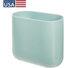 image:imageiDesign Small Slim Plastic Bathroom Trash Can Gray  Bedroom Office Desk DormSoft Aqua