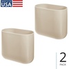 image:imageiDesign Small Slim Plastic Bathroom Trash Can Gray  Bedroom Office Desk DormTaupe
