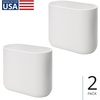image:imageiDesign Small Slim Plastic Bathroom Trash Can Gray  Bedroom Office Desk DormWhite