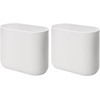 image:imageiDesign Small Slim Plastic Bathroom Trash Can Gray  Bedroom Office Desk DormWhite