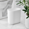 image:imageiDesign Small Slim Plastic Bathroom Trash Can Gray  Bedroom Office Desk DormWhite