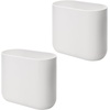 image:imageiDesign Small Slim Plastic Bathroom Trash Can Gray  Bedroom Office Desk DormWhite