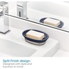 image:imageiDesign Soap Dish Matte NavyBrushed Nickel  Ceramic and Steel Bar HolderSoap Dish