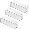 image:imageiDesign Stackable Fridge Storage Bin with Handle Clear  Ideal for Fridge and Freezer Made in USAPack of 3