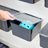 image:imageiDesign Storage Bin with Lid amp Wall Mount Bracket The Wallspace Collection  12 x 12 x 8 Clear Bin