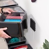 image:imageiDesign Storage Bin with Lid amp Wall Mount Bracket The Wallspace Collection  16 x 12 x 8 Clear Bin