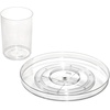 image:imageiDesign The Sarah Tanno Collection Lazy Susan Spinning Cosmetic Organizer Clear 77 x 77  For Bathroom Shower Compact11 x 11