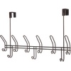 image:imageiDesign Weston Metal Over the Door Combo Rack Hooks and Bar for Coats Hats Scarves Towels Robes Jackets Purses 666x 1775 x 1373  Matte BlackBronze