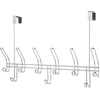 image:imageiDesign Weston Metal Over the Door Combo Rack Hooks and Bar for Coats Hats Scarves Towels Robes Jackets Purses 666x 1775 x 1373  Matte BlackChrome