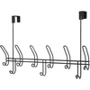 image:imageiDesign Weston Metal Over the Door Combo Rack Hooks and Bar for Coats Hats Scarves Towels Robes Jackets Purses 666x 1775 x 1373  Matte BlackMatte Black
