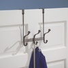 image:imageiDesign York Metal Over the Door Organizer 3Hook Rack for Coats Hats Robes Towels Bedroom Closet and Bathroom 838 x 525 x 11 Bronze3 Hook  Set of 2