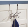 image:imageiDesign York Metal Over the Door Organizer 3Hook Rack for Coats Hats Robes Towels Bedroom Closet and Bathroom 838 x 525 x 11 Bronze3 Hook