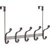 image:imageiDesign York Metal Over the Door Organizer 3Hook Rack for Coats Hats Robes Towels Bedroom Closet and Bathroom 838 x 525 x 11 BronzeBronze