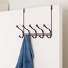 image:imageiDesign York Metal Over the Door Organizer 3Hook Rack for Coats Hats Robes Towels Bedroom Closet and Bathroom 838 x 525 x 11 BronzeBronze