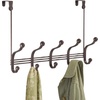 image:imageiDesign York Metal Over the Door Organizer 3Hook Rack for Coats Hats Robes Towels Bedroom Closet and Bathroom 838 x 525 x 11 BronzeBronze
