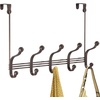 image:imageiDesign York Metal Over the Door Organizer 3Hook Rack for Coats Hats Robes Towels Bedroom Closet and Bathroom 838 x 525 x 11 BronzeBronze