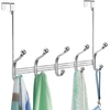 image:imageiDesign York Metal Over the Door Organizer 5Hook Rack for Coats Hats Robes Towels Jackets Purses Bedroom Closet and Bathroom 1528 x 525 x 11 ChromeChrome