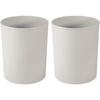 image:imageInterDesign iDesign Small Round Plastic Trash Can Light Gray Set of 2  Ideal for Bathroom Ideal for Bedroom Ideal for Office