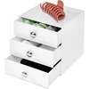 image:imageiDesign 3Drawer Plastic Vanity Organizer Compact Storage Organization Drawers Set for Cosmetics Dental Supplies Hair Care Bathroom Dorm Desk Countertop Office 65 x 65 x 65 White  Bathroom Storage Vanity StorageWhite