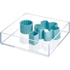 image:imageiDesign Clarity Kitchen Drawer Organizer 8 x 8 x 2 Clear  For Silverware For Spatulas For Gadgets Medium8 x 8 x 2