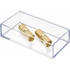 image:imageiDesign Clarity Plastic Drawer Organizer Clear XSmall 4 x 4 x 2  Storage Container for Kitchen Gadgets For Corks StickyNotes Clips For Pantry Cabinets CountertopsSmall