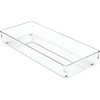 image:imageiDesign Linus Plastic Kitchen Drawer Organizer for Silverware Spatulas Cutlery Gadgets Office Supplies Cosmetics 6 x 15 x 2  ClearLarge