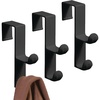 image:imageiDesign Over Door Double Hook Small White  OvertheDoor Hanger For Closet For Bathroom For DormBlack