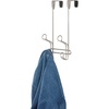image:imageiDesign Ryland Steel OverTheDoor Triple Double Hook Storage Organizer Rack for Closets Bedrooms Bathrooms 1061 x 434 x 1039 SatinSatin