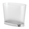 image:imageiDesign Slim Bathroom Trash Can FrostMatte Black  Small Plastic For Bedroom Office Desk or DormFrostBrushed Nickel