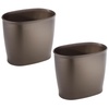 image:imageiDesign Slim Plastic Bathroom Trash Can White  Small Size For Bedroom Office Desk DormBronze