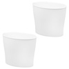 image:imageiDesign Small Oval Trash Can White Set of 2  Ideal for Bathroom or Home Office Made in USAPack of 2