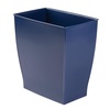 image:imageiDesign Small Plastic Bathroom Trash Can Navy Blue  Slim Rectangle For Bedroom Office DormNavy Blue