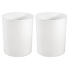 image:imageiDesign Small Round Plastic Trash Can White Set of 2  Ideal for Bathroom Ideal for Bedroom Ideal for Office