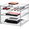 image:imageiDesign The Sarah Tanno Collection Plastic Cosmetics and Makeup Palette Organizer 7Compartment Clear 203 cm  101 cm  76 cm  7Compartment Makeup Palette OrganizerTall Storage Box