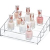 image:imageiDesign Tiered Cosmetics amp Nail Polish Organizer The Clarity Collection  1275 IN X 65IN X 375 IN Clear  13 x 65 x 346Small