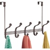 image:imageiDesign York Metal Over the Door Organizer 3Hook Rack for Coats Hats Robes Towels Bedroom Closet and Bathroom 838 x 525 x 11 BronzeBronze
