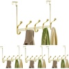 image:imageiDesign York Metal Over the Door Organizer 5Hook Rack for Coats Hats Robes Towels Jackets Purses Bedroom Closet and Bathroom 1528 x 525 x 11 ChromeGoldBrass